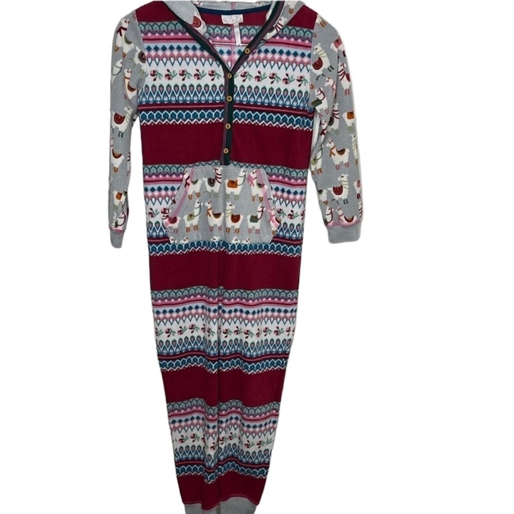 435 by Matilda Jane Llamaste Fleece Pajama Romper Kids Size 12 BLEMISH